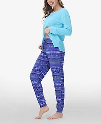 Ink+Ivy Women's Long Sleeve Crew Top with Jogger, Set of 2