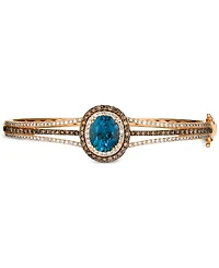 Le Vian London Blue Topaz (4 ct. t.w.) & Diamond (2-1/4 ct. t.w.) Bangle Bracelet in 14k Rose Gold