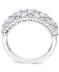 Diamond Pear & Round Semi-Eternity Cluster Ring (2 ct. t.w.) 14k White Gold