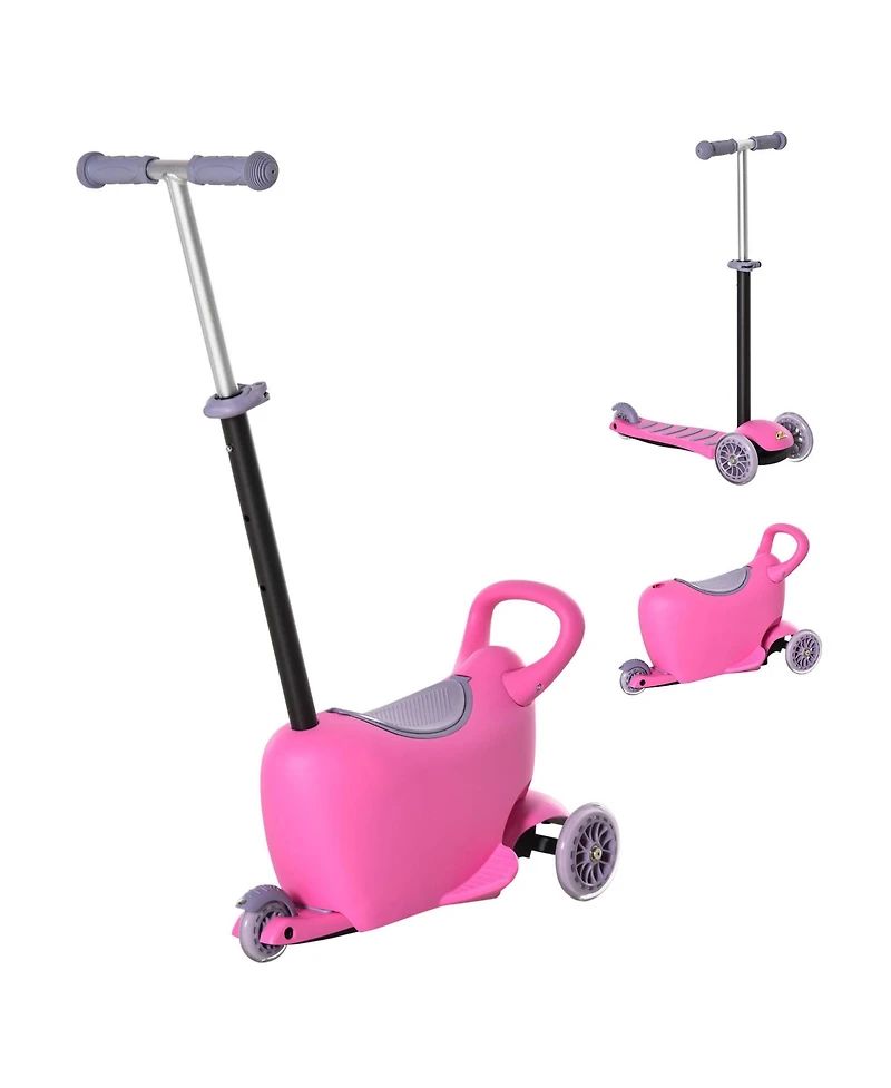 Qaba 3-in-1 Kids Scooter, Ride-on Sliding Car & Push Walker for 2-6 years,