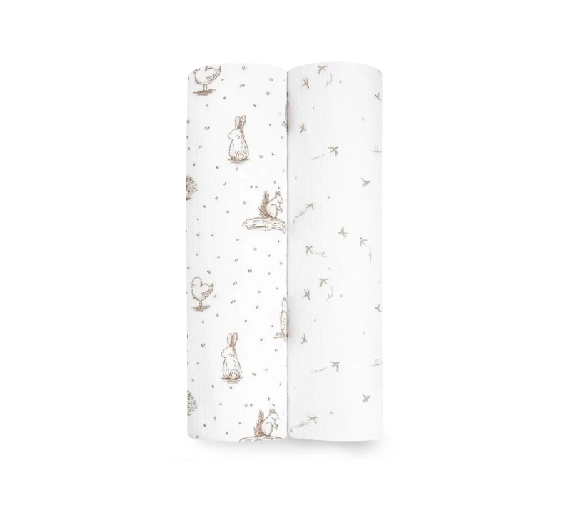 aden by aden + anais Baby Girls Nature Swaddle Blankets, Pack of 2