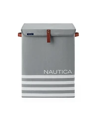 Nautica Folded Hamper with Lid Stripe