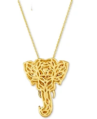 Le Vian Diamond (1-5/8 ct. t.w.) & Passion Ruby Accent Elephant Adjustable 20" Pendant Necklace in 14k Gold
