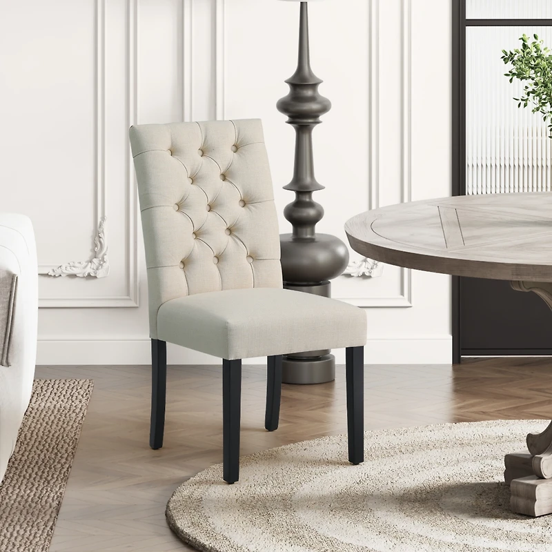 WestinTrends Upholstered Button Tufted Dining Side Chair