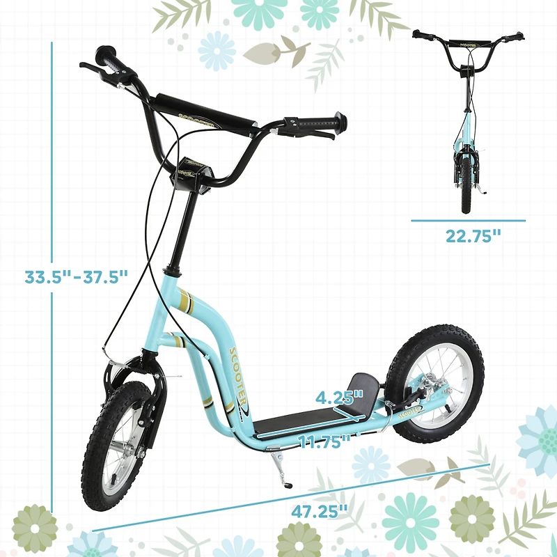 Aosom Youth Scooter Front and Rear Caliper Dual Brakes