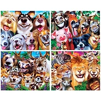 Masterpieces Kids Puzzle Set - Selfies 4-Pack 100 Piece Jigsaw Puzzles