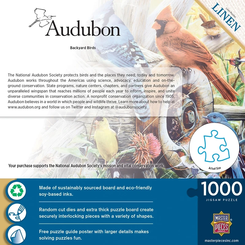 MasterPieces Audubon - Backyard Birds 1000 Piece Jigsaw Puzzle