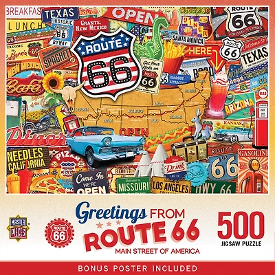 Masterpieces Greetings From Route 66 - 500 Piece Jigsaw Puzzle