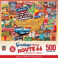 Masterpieces Greetings From Route 66 - 500 Piece Jigsaw Puzzle