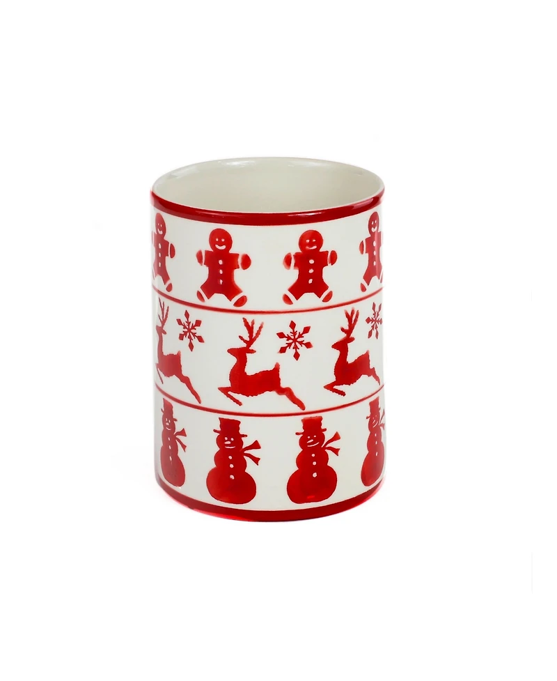 Euro Ceramica Winterfest Utensil Holder