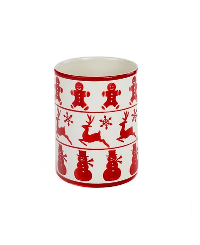 Euro Ceramica Winterfest Utensil Holder