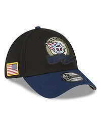 Men's New Era Black, Navy Tennessee Titans 2022 Salute To Service 39THIRTY Flex Hat