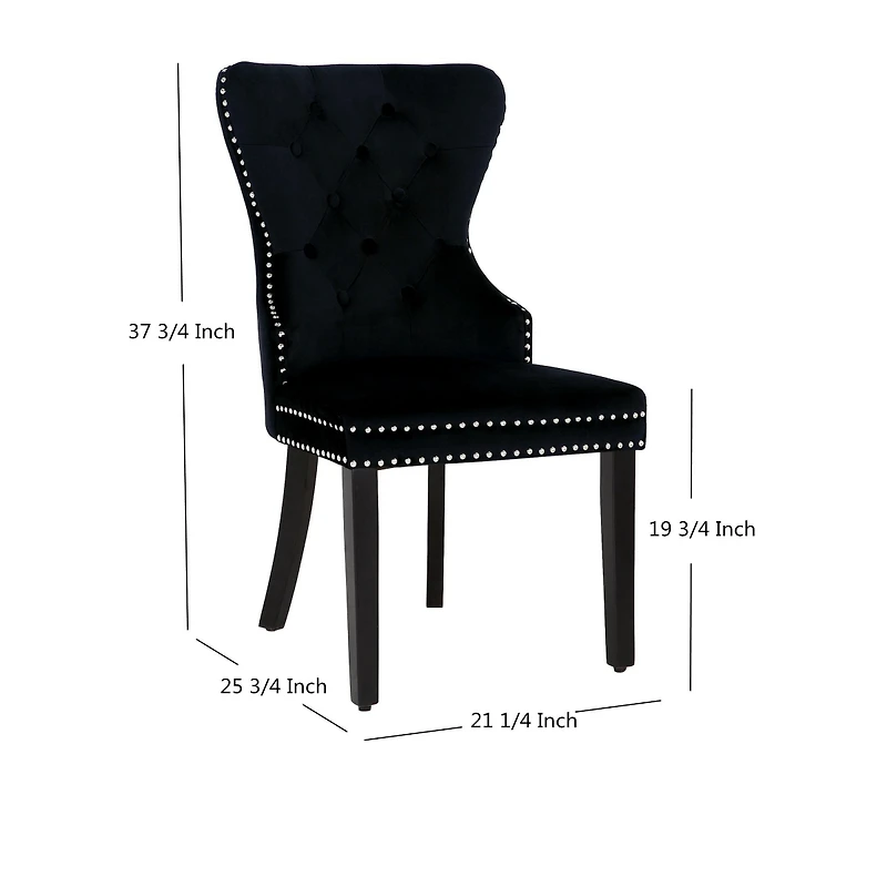 WestinTrends Velvet Upholstered Tufted Dining Chairs Set of