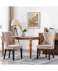 WestinTrends Velvet Upholstered Tufted Dining Chairs Set of