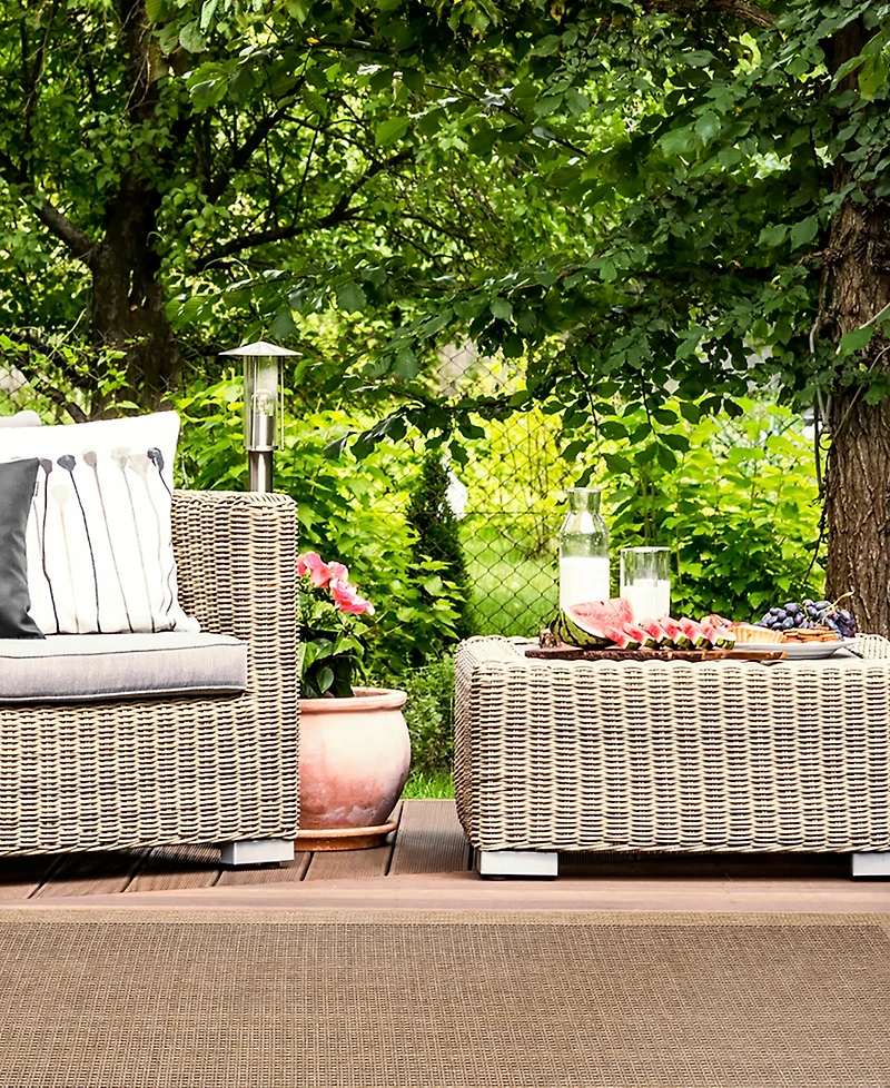 Liora Manne' Sahara Texture Border 7'10" x 9'10" Outdoor Area Rug