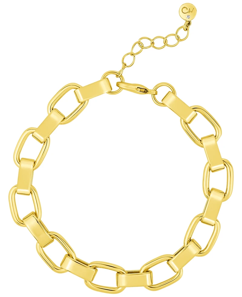 And Now This High Polished Link Chain Bracelet in 18K Gold Plated Brass