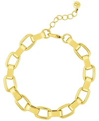 And Now This High Polished Link Chain Bracelet in 18K Gold Plated Brass