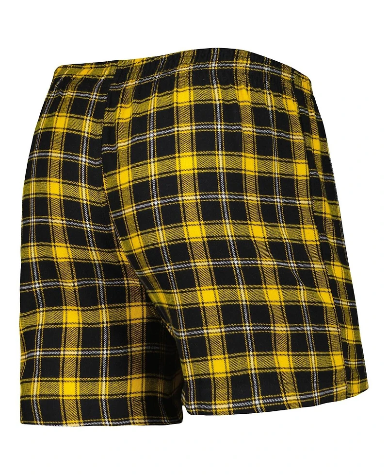 Men's Concepts Sport Black, Gold San Diego Padres Ledger Flannel Boxers