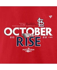 Men's Fanatics Red St. Louis Cardinals 2022 Postseason Locker Room Big and Tall T-shirt