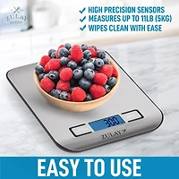 Stainless Steel Digital Food - Features Lcd Screen, Measures 5 Different Units Including Grams & Ounces