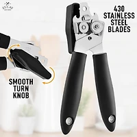 Zulay Kitchen Soft Edge Can Opener With Stainless Steel Blades and Large Turn Knob