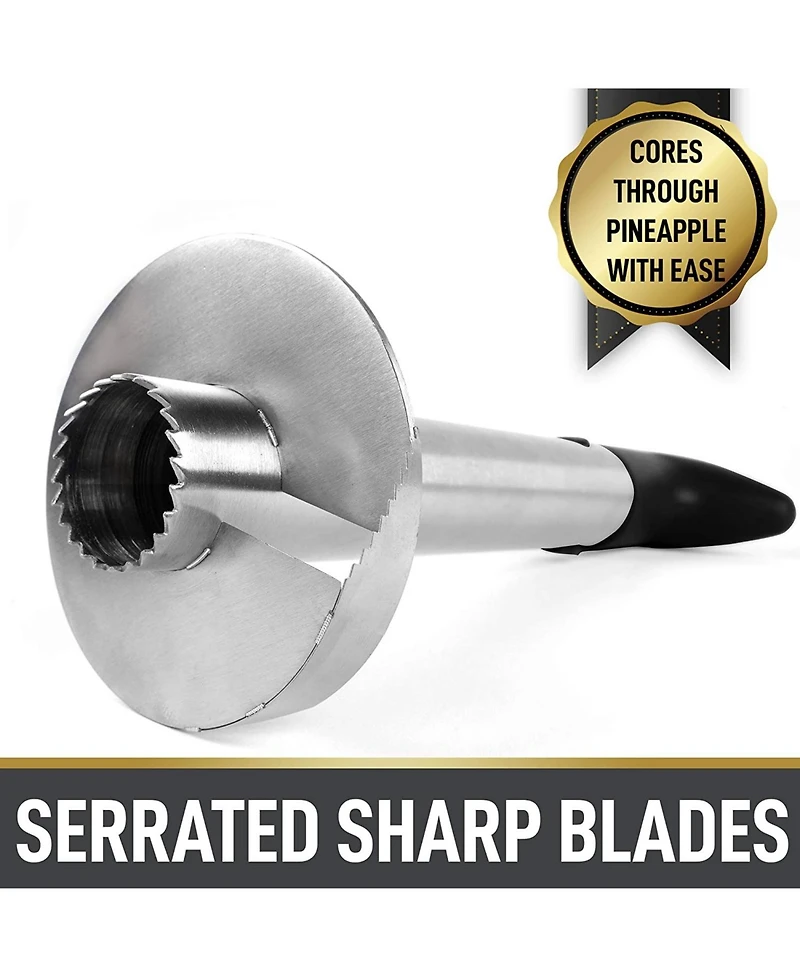 Zulay Kitchen Pineapple Corer and Slicer Tool - Pineapple Cutter With Sharp Built-in Blade & Detachable Handle