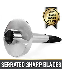 Zulay Kitchen Pineapple Corer and Slicer Tool - Pineapple Cutter With Sharp Built-in Blade & Detachable Handle