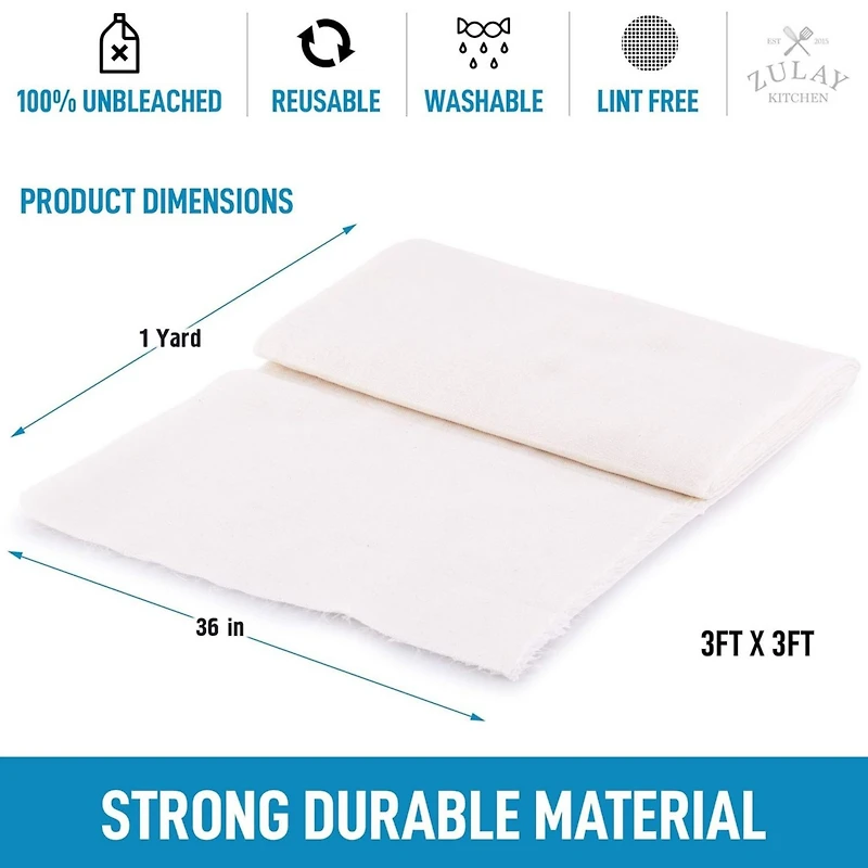 Zulay Kitchen 1 Yard Food Grade Cheese Cloths