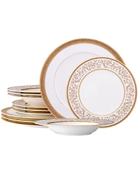 Noritake Summit Gold 12-Piece Dinnerware Set, Service for 4