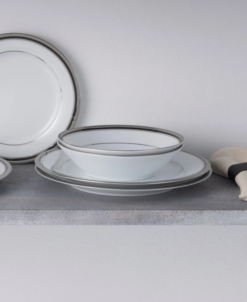 Noritake Austin Platinum Set of 4 Soup Bowls