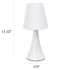 Simple Designs Valencia Colors 2 Pack Mini Touch Table Lamp Set with Fabric Shades