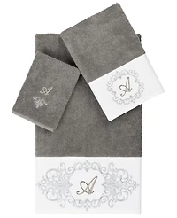 Linum Home Turkish Cotton Monica Embellished Towel 3 Piece Set