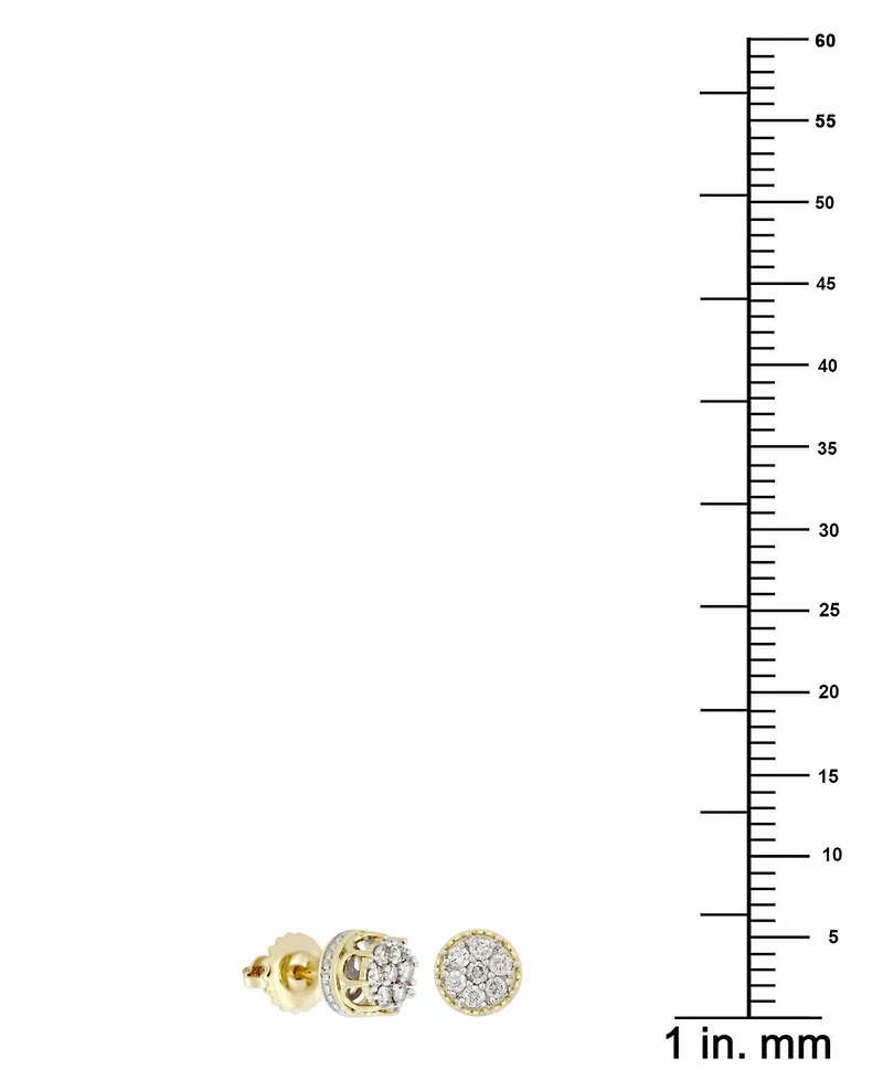 Men's Diamond Cluster Stud Earrings (1/6 ct. t.w.) in 10k Gold