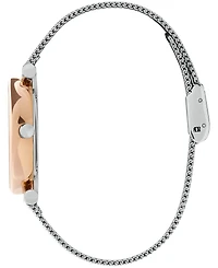 Olivia Burton Women's T-Bar Silver-Tone Stainless Steel Mesh Bracelet Watch 32mm
