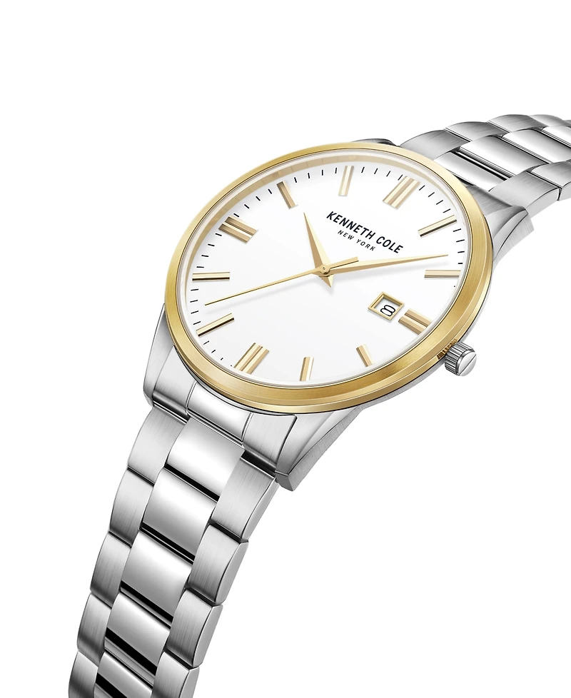 Kenneth Cole New York Men's Modern Classic Silver-Tone Stainless Steel Bracelet Watch 42mm