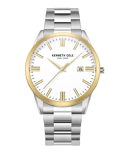 Kenneth Cole New York Men's Modern Classic Silver-Tone Stainless Steel Bracelet Watch 42mm