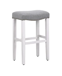 WestinTrends 29" Upholstered Saddle Seat Bar Stool (Set of 2)