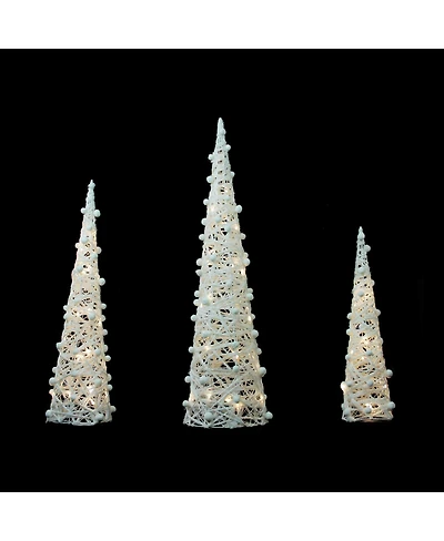 Northlight Northlight 39.25" Led Lighted Cone Tree Christmas Decoration, Set of 3