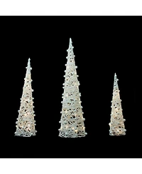 Northlight Northlight 39.25" Led Lighted Cone Tree Christmas Decoration, Set of 3