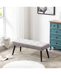 WestinTrends Velvet Tufted Bedroom Bench for Living Room & Entryway