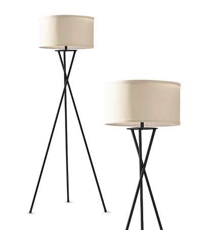 Jaxon 60" Led Contempoary Tripod Floor Lamp with Drum Shade