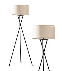 Jaxon 60" Led Contempoary Tripod Floor Lamp with Drum Shade