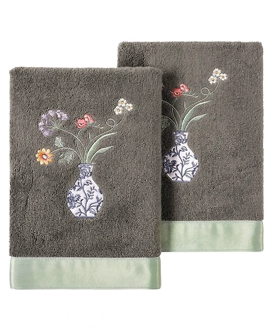 Linum Home Turkish Cotton Stella Embellished 2-Pc. Hand Towel Set