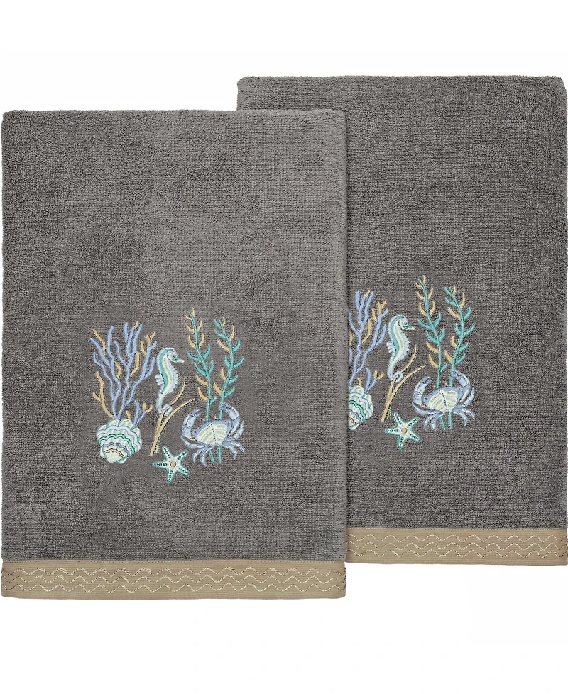 Linum Home Turkish Cotton Aaron Embellished -Pc. Bath Towel Set
