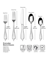 Fitz and Floyd Everyday Bistro Classic 20 Pieces Flatware Set