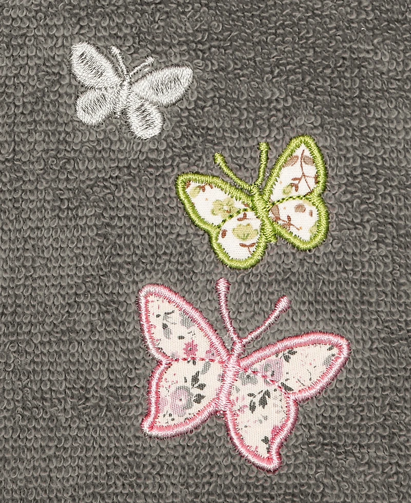 Linum Home Turkish Cotton Mariposa Embellished 2-Pc. Fingertip Towel Set