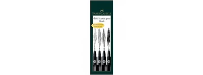 Set Of 4 Black Pitt Artist Wallet Set with Assorted Nibs by Faber Faber-Castell Usa Inc.