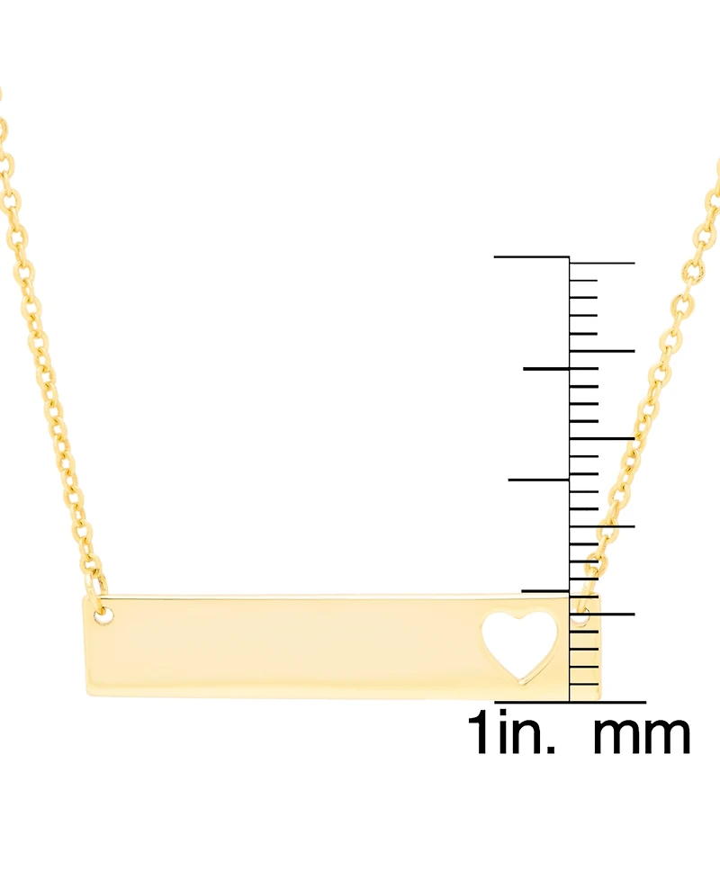 Macy's Gold Plated Bar with Cut Out Heart Necklace