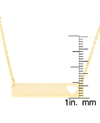 Macy's Gold Plated Bar with Cut Out Heart Necklace