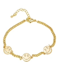 Macy's Gold Plated Cubic Zirconia Smiley Face Bracelet